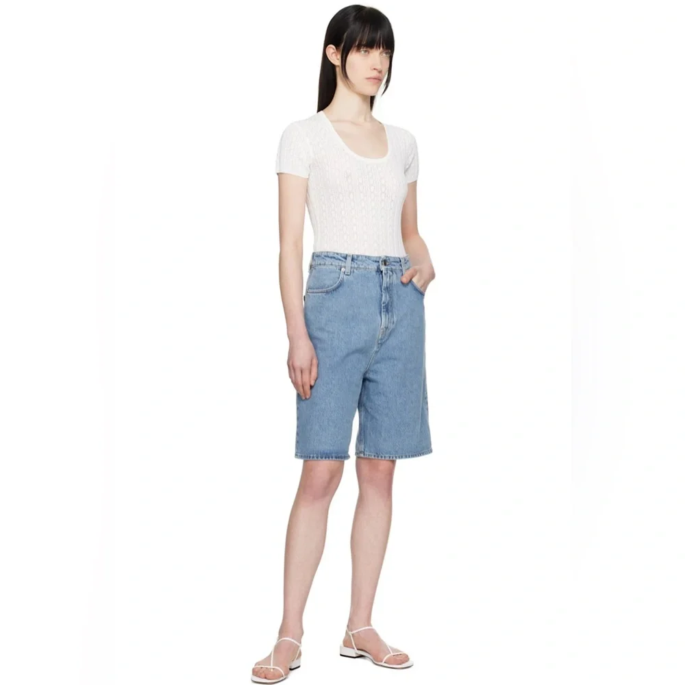 loulou studio denim shorts - blue isu knee length - 27 - EUC